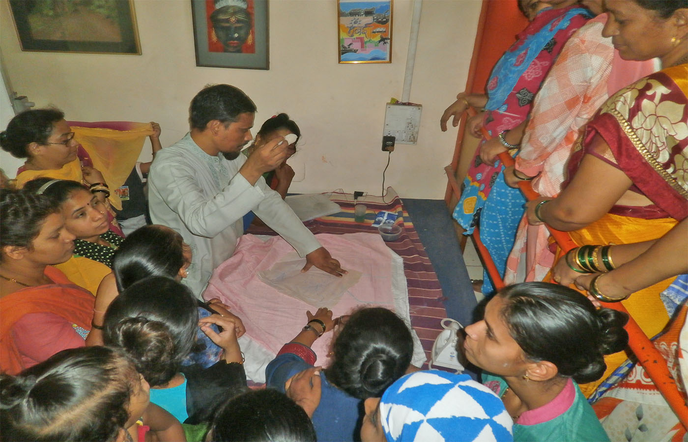 Ladies were enthusiastic to learn new techniques of designing. which helps them in embroidery.