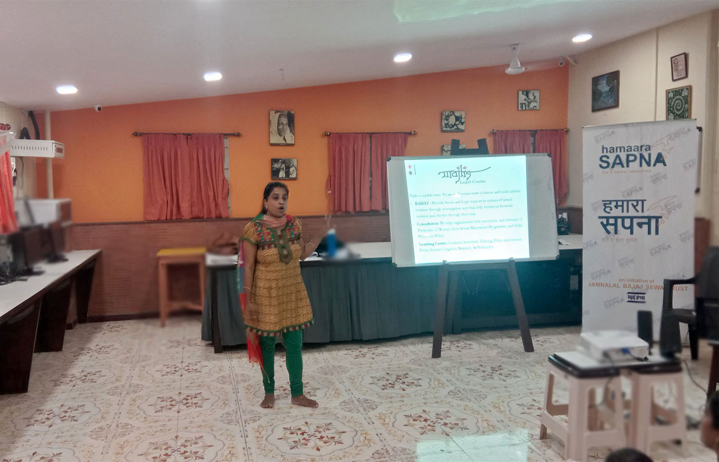 Ms. Sindhu Nair from Majlis creating awareness on Legal Rights of Women
