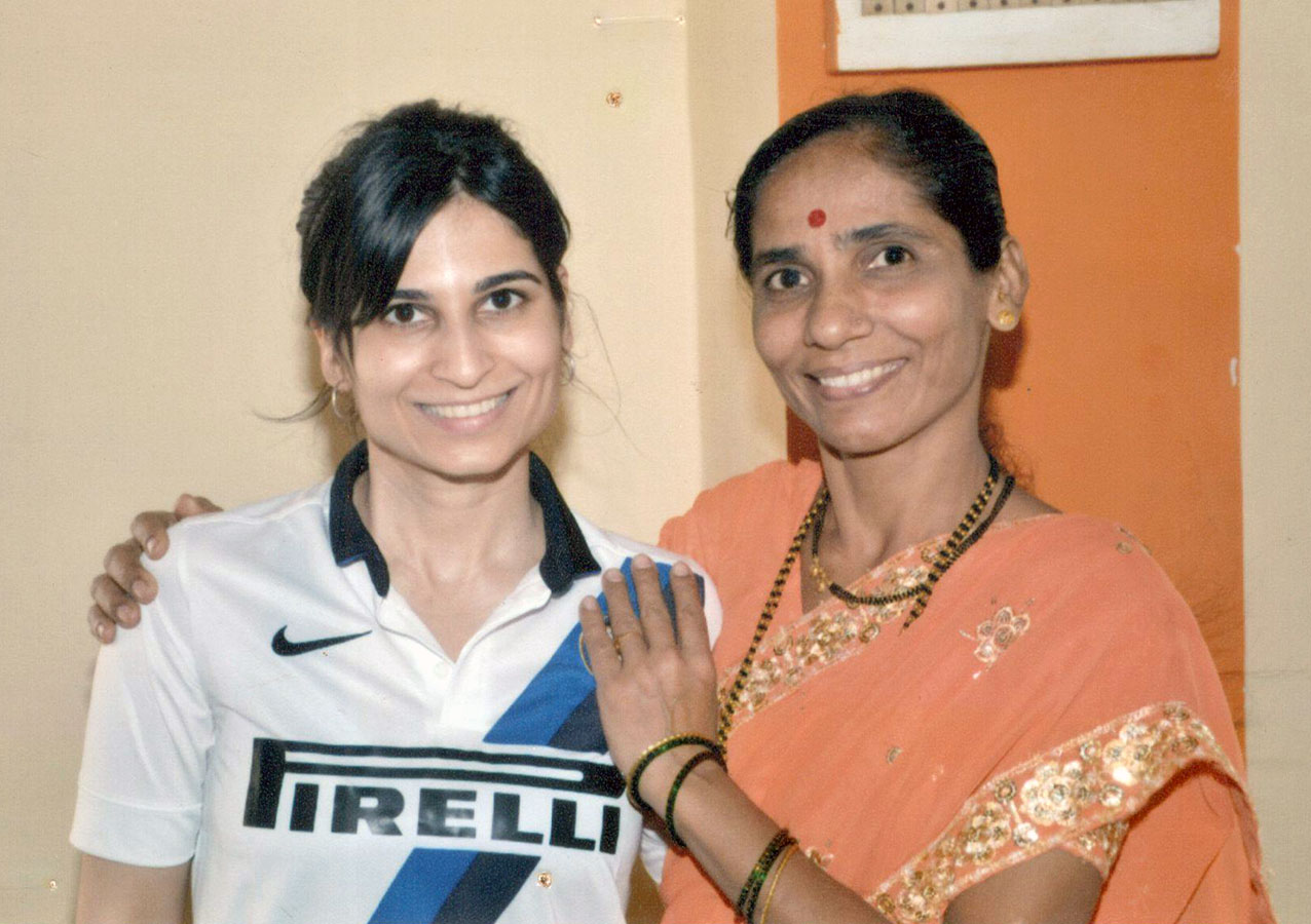 Dilshad Patel along with a staff member of Hamaara Sapna at a Movement Therapy session (December, 2012)