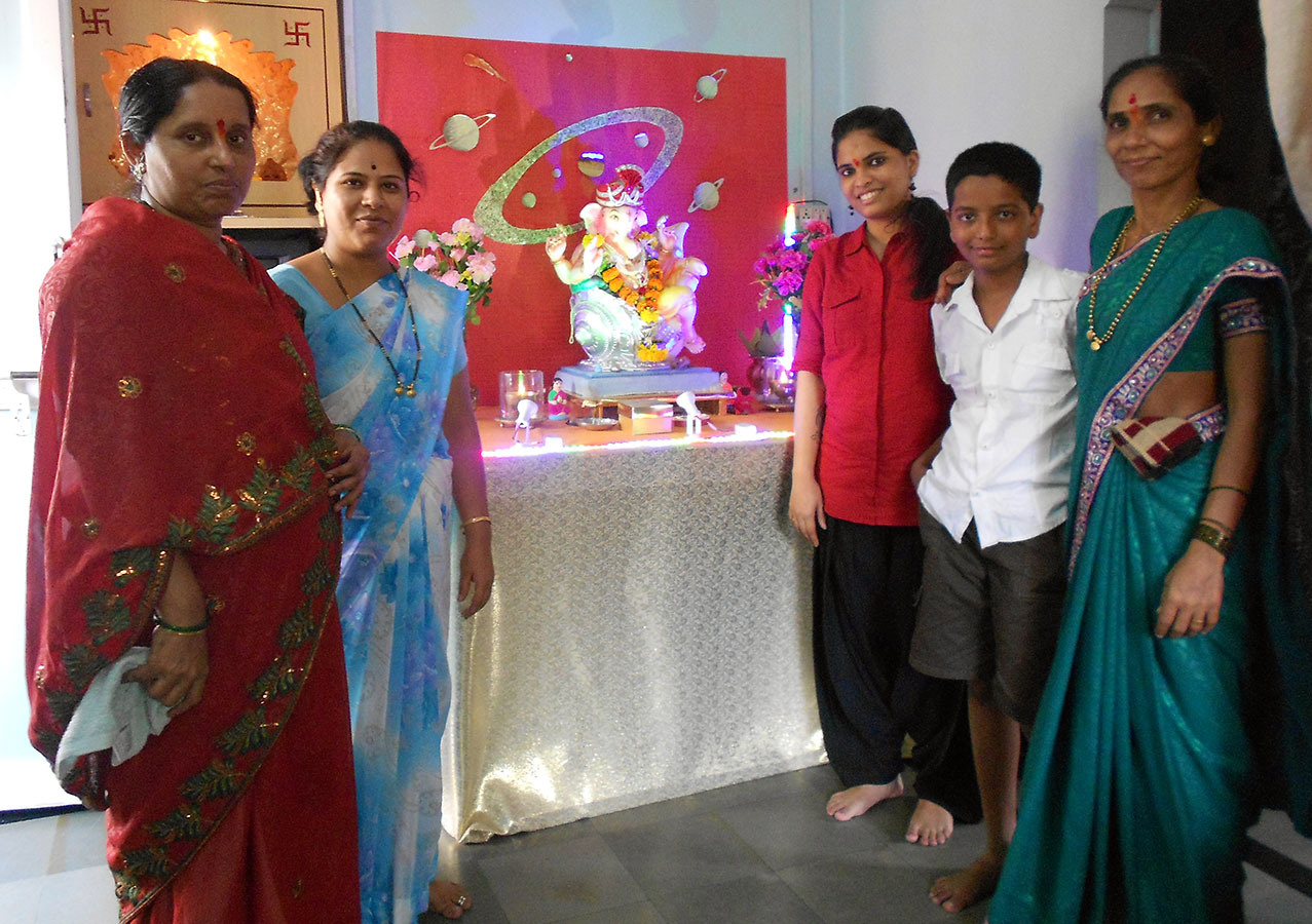Hamaara Sapna staff visiting a beneficairy's house for Ganpati (September, 2013)