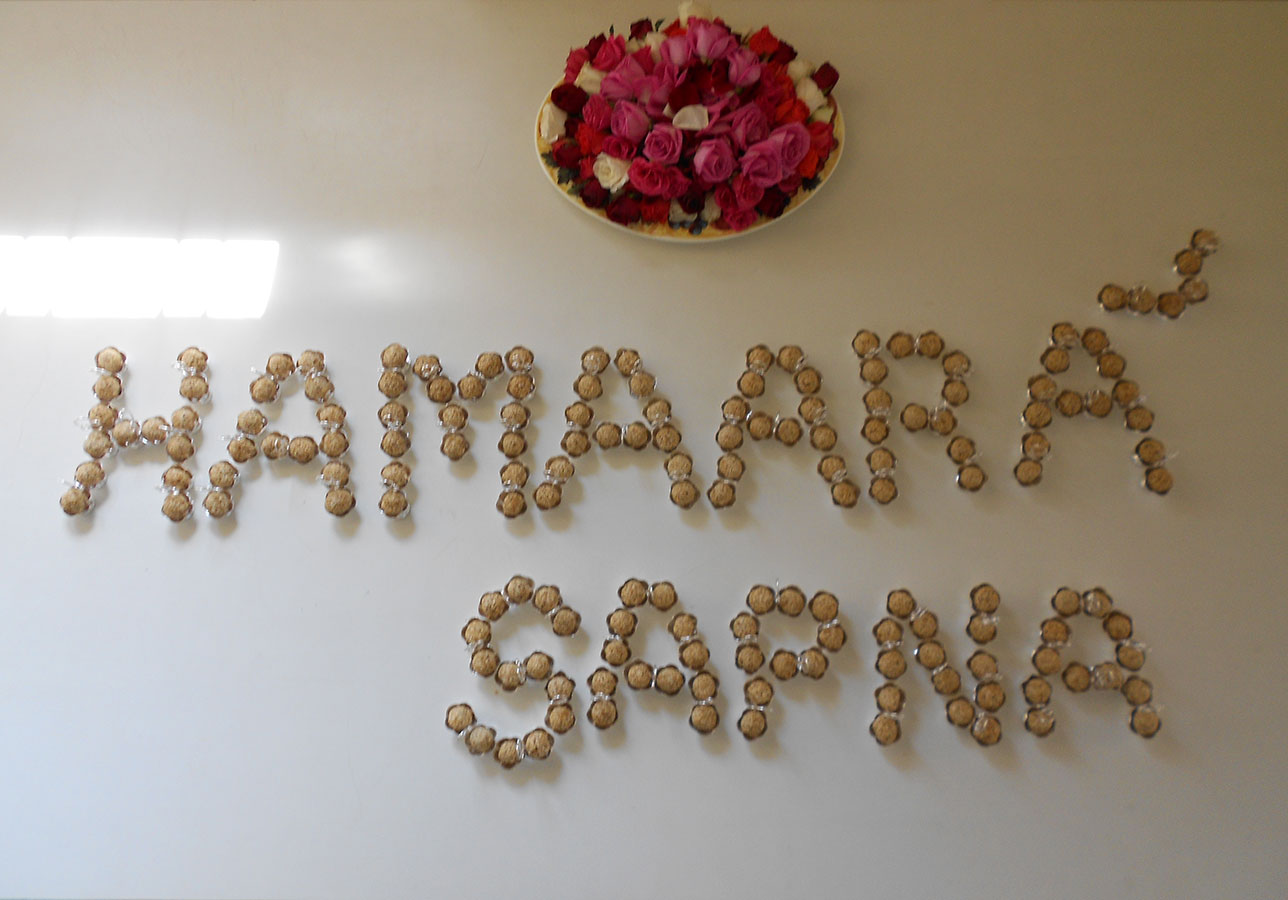 Hamaara Sapna written by special arrangement of laddoos during Haldi Kumkum ceremony (January, 2015)