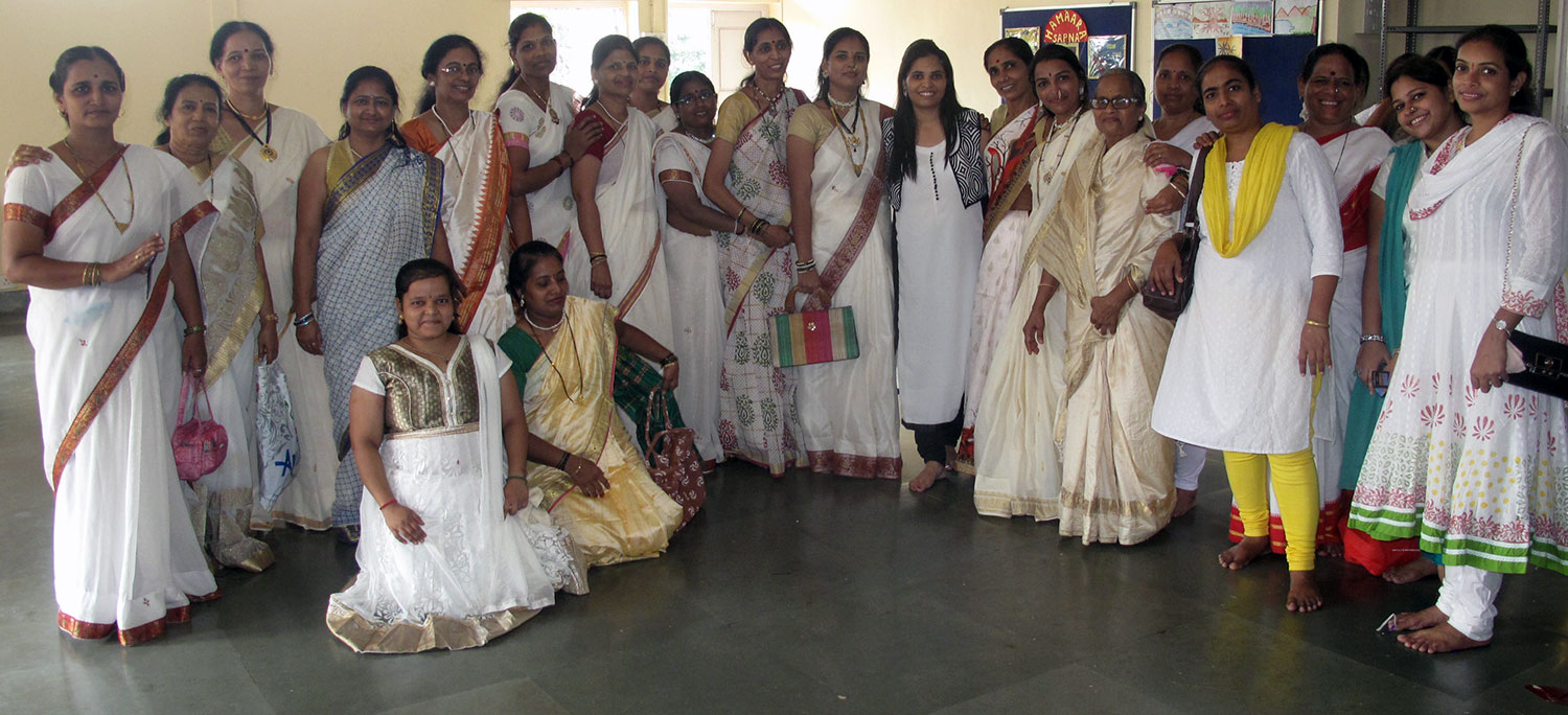 Beneficiaries decked up in their finery make an awesome picture during the Navratri festival (October, 2015)