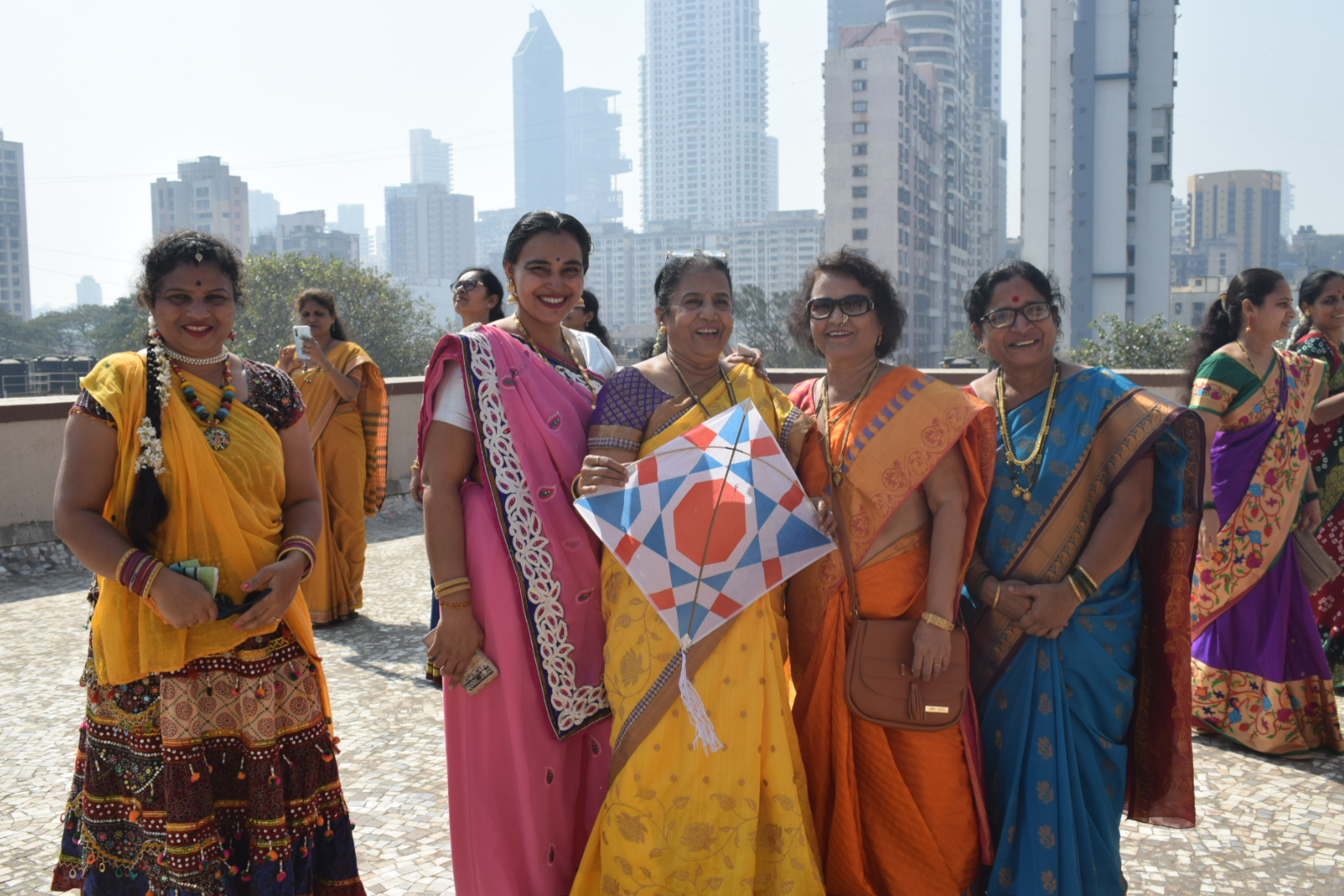 Makar Sankrant festival in full swing with the beneficiaries flying kites on the terrace. 