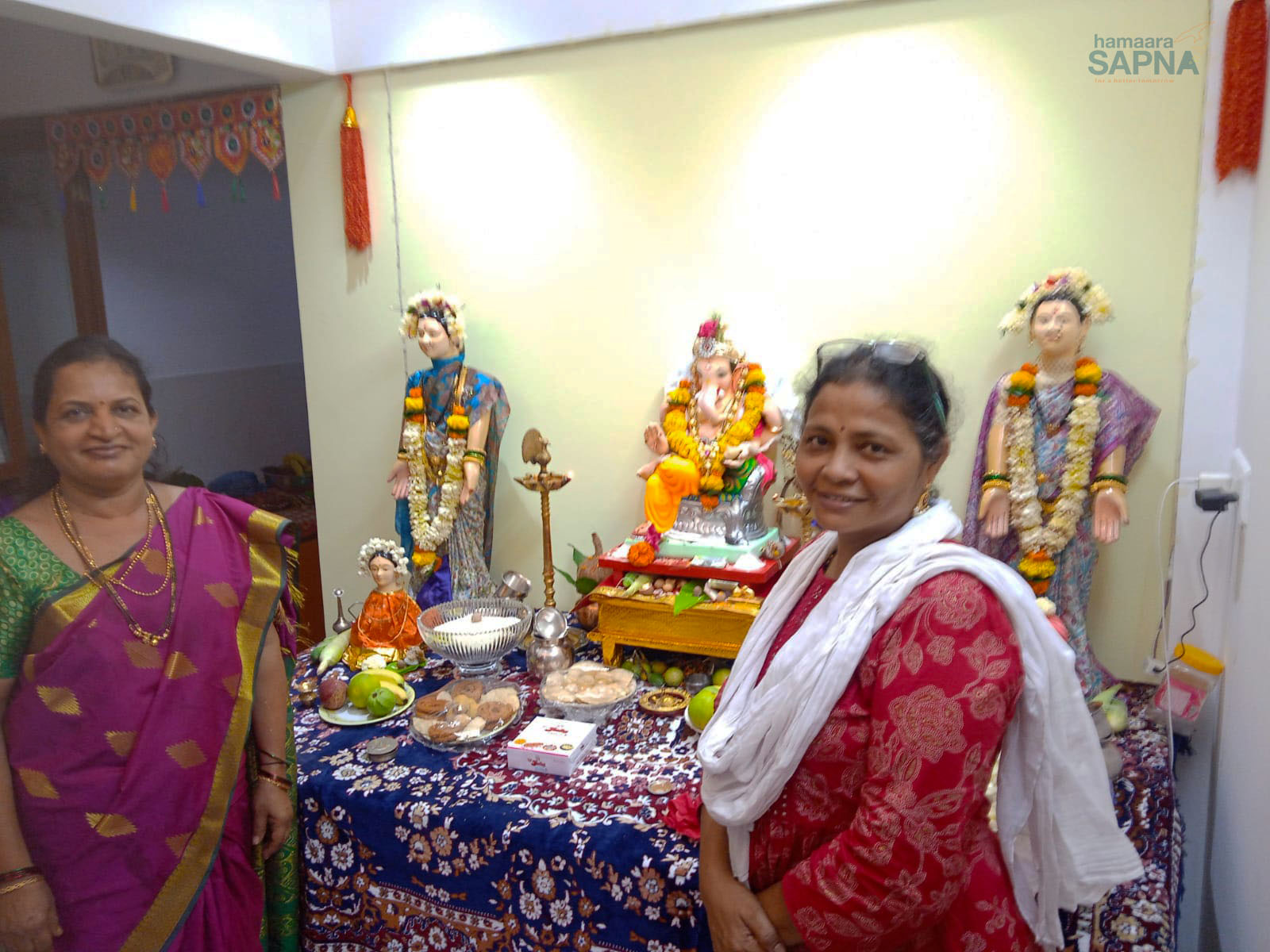 Just completed an arti at the home of a beneficiary. The idols, the set up and the offerings all show the love that each one has for this special and popular God.