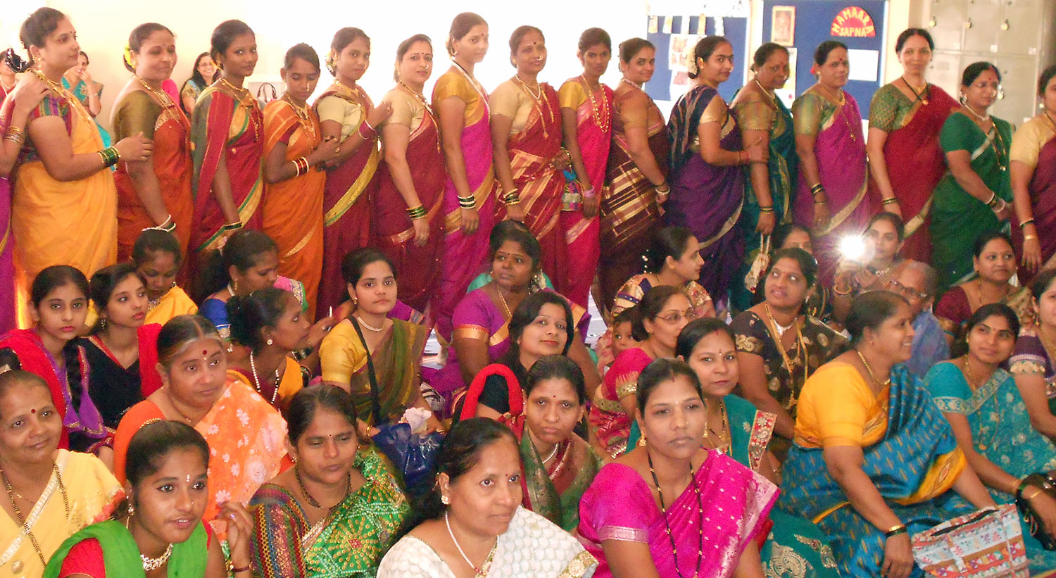 Women in their finery posing on the auspicious occasion of Haldi Kumkum (January, 2015)