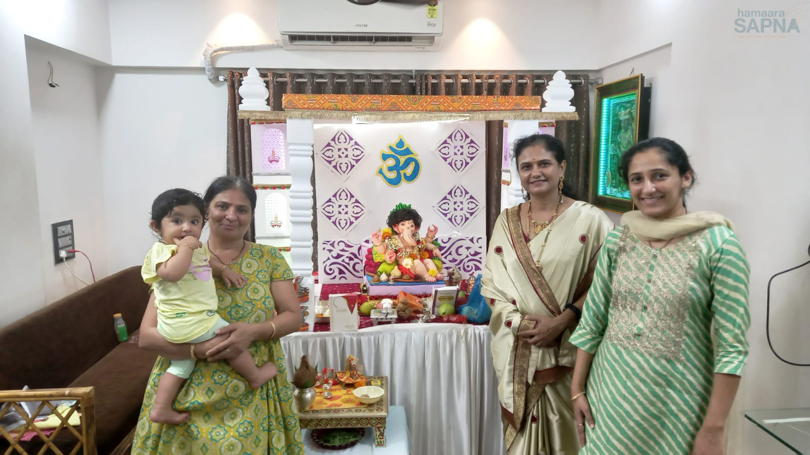 During the Ganesh Festival, beneficiaries' home was decorated beautifully with a magnificent mandap