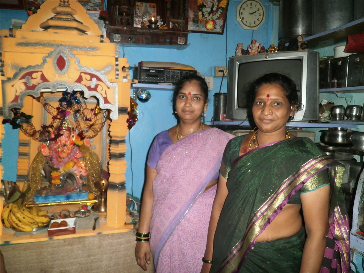 A beautiful Ganesha Idol seen in a beneficiary's home