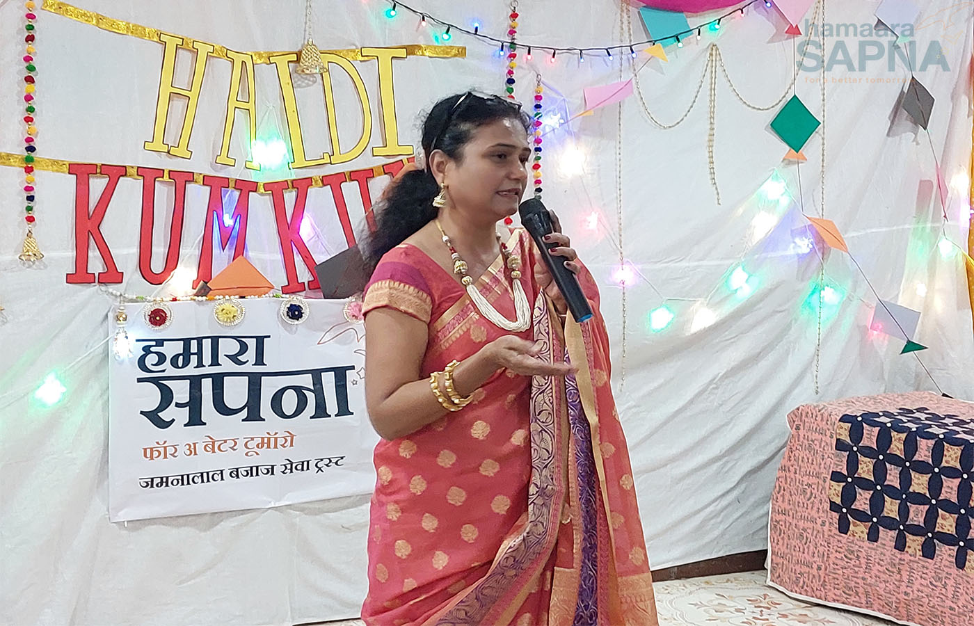 The Deputy Project Director welcomed everyone to the Haldi Kumkum ceremony also shared the information about the festival