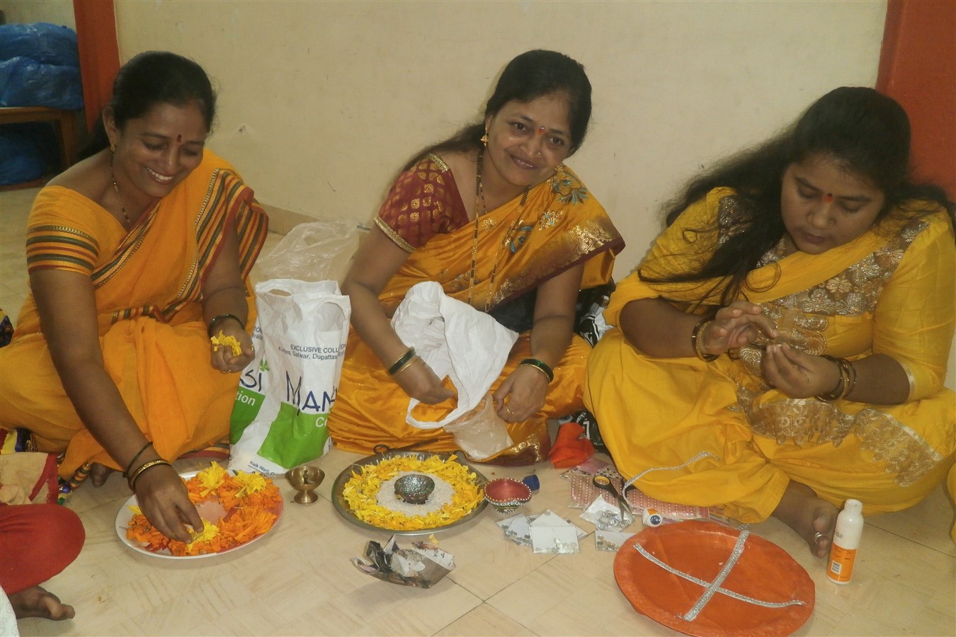 Decorating a thali