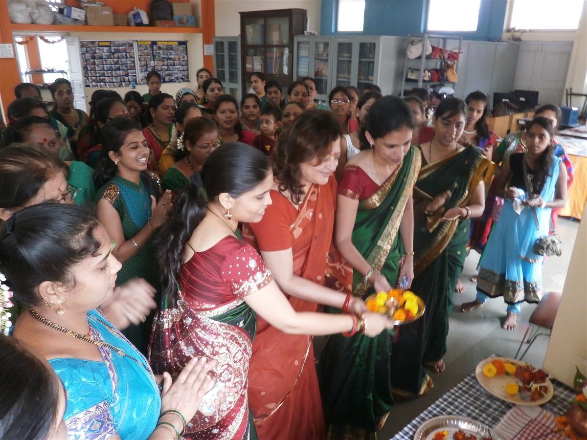 A small puja being done by Ms. Minal Bajaj and other Hamaara Sapna staff
