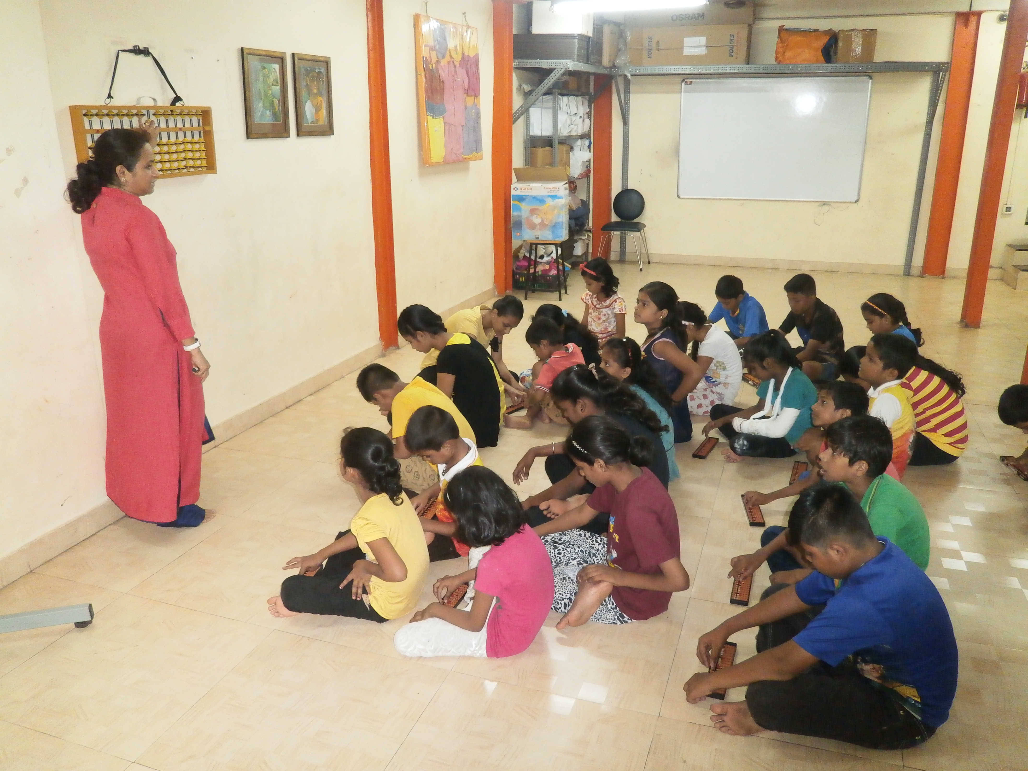 Children attending the Abacus session