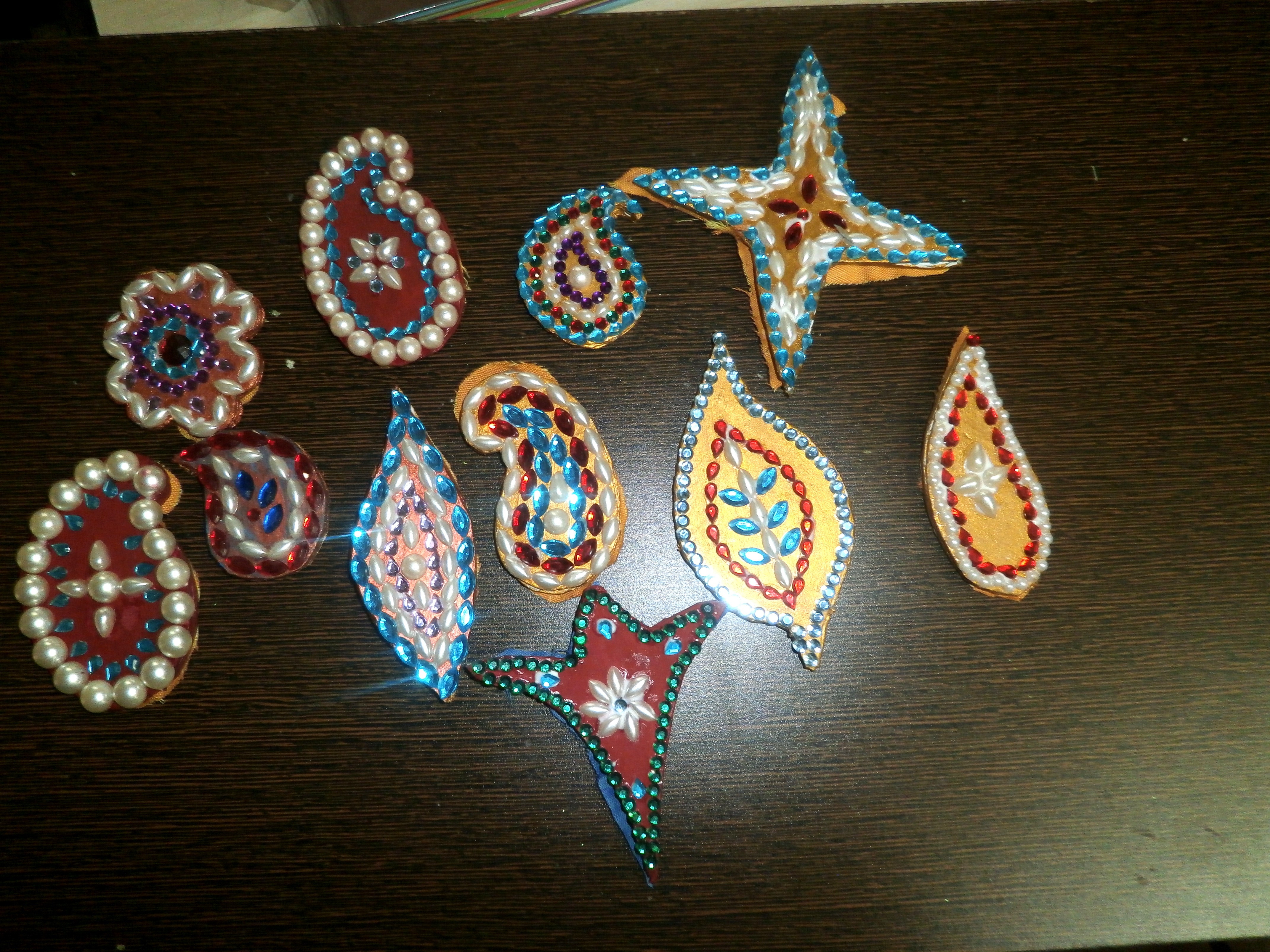 Pretty brooches made by the women
