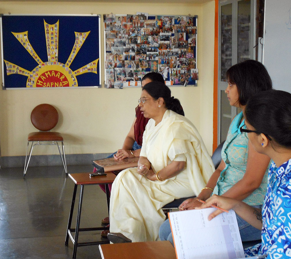 Honourable Ms. Chameli Majumdar in deep talks with the beneficiaries (October, 2013)